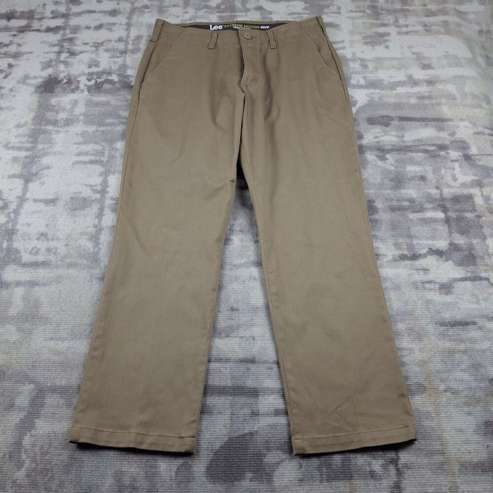 Lee Extreme Motion MVP Regular Straight Pants Mens Size 34x29 Khaki Tan...